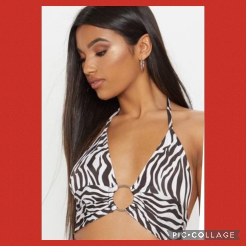 Zebra top and black two pieces.36